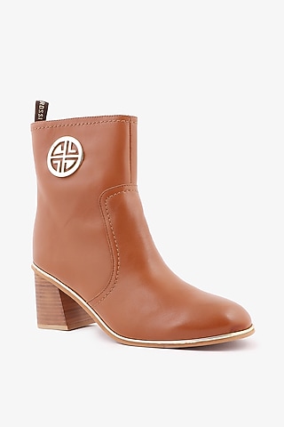 Tan Leather Hand Finished Boots by Toni Rossi