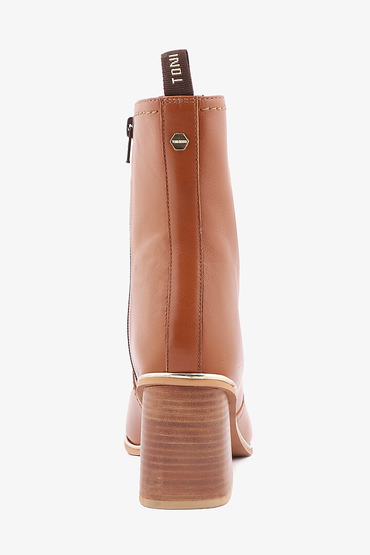 Tan Leather Hand Finished Boots by Toni Rossi at Pernia's Pop Up Shop