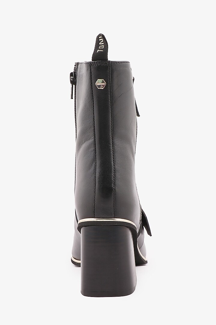 Black Leather Hand Finished Boots by Toni Rossi at Pernia's Pop Up Shop