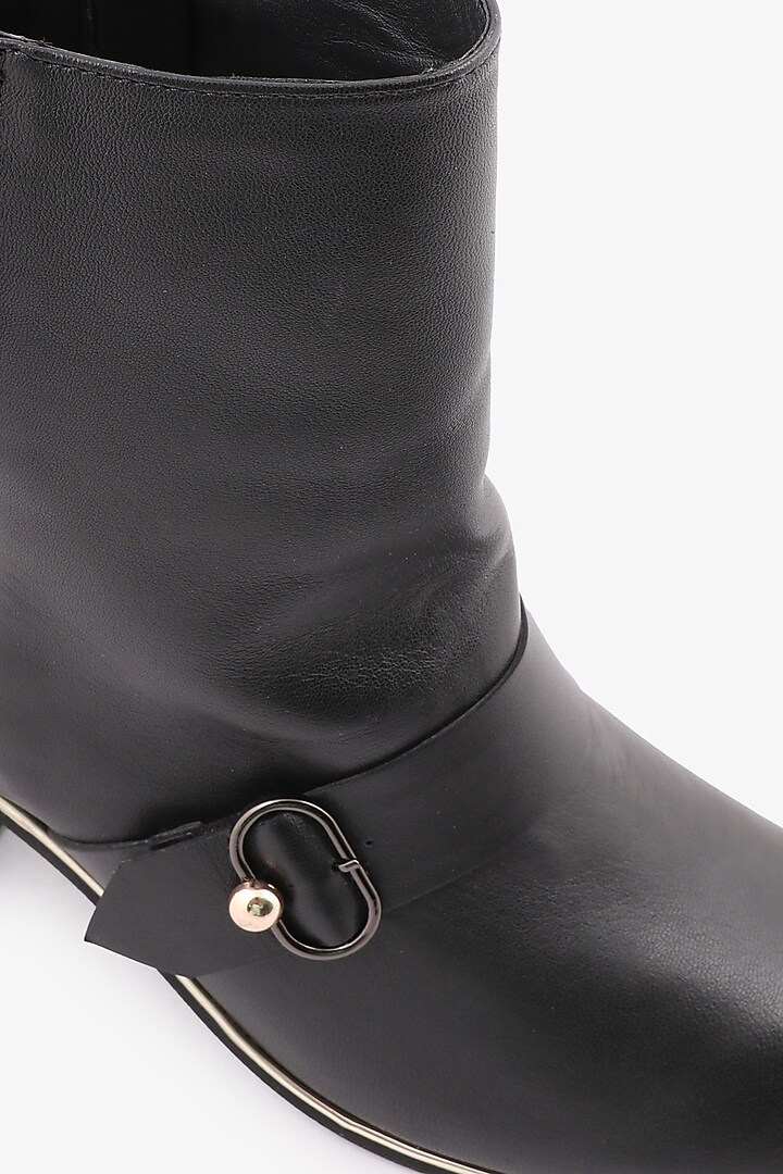 Black Leather Hand Finished Boots by Toni Rossi at Pernia's Pop Up Shop