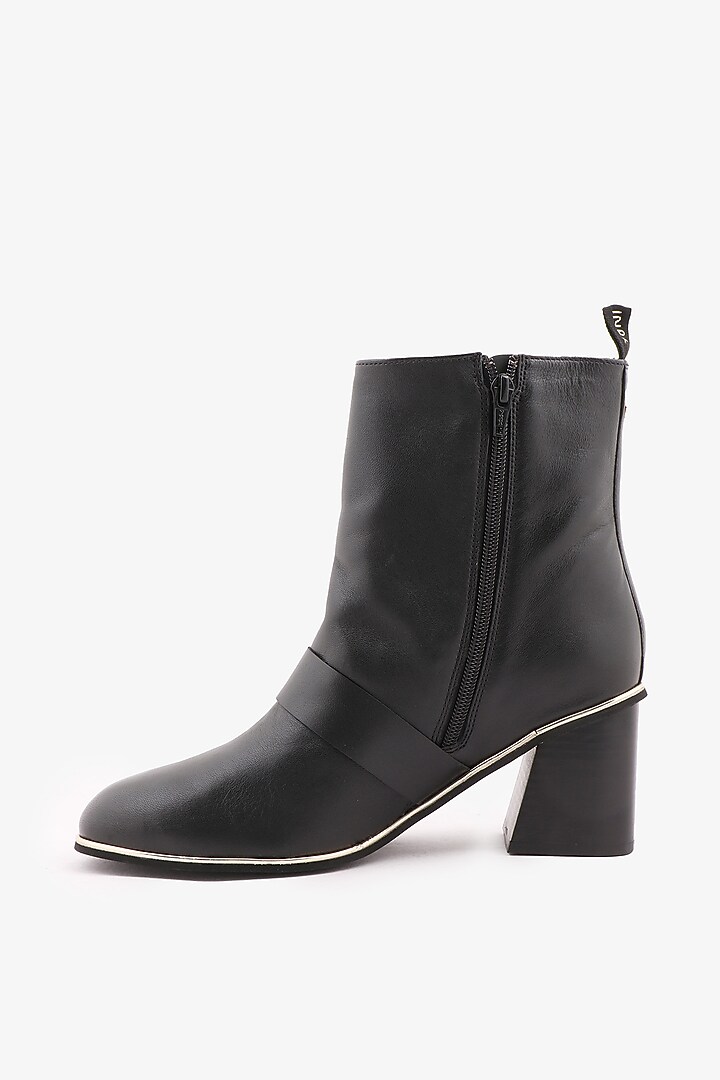 Black Leather Hand Finished Boots by Toni Rossi at Pernia's Pop Up Shop