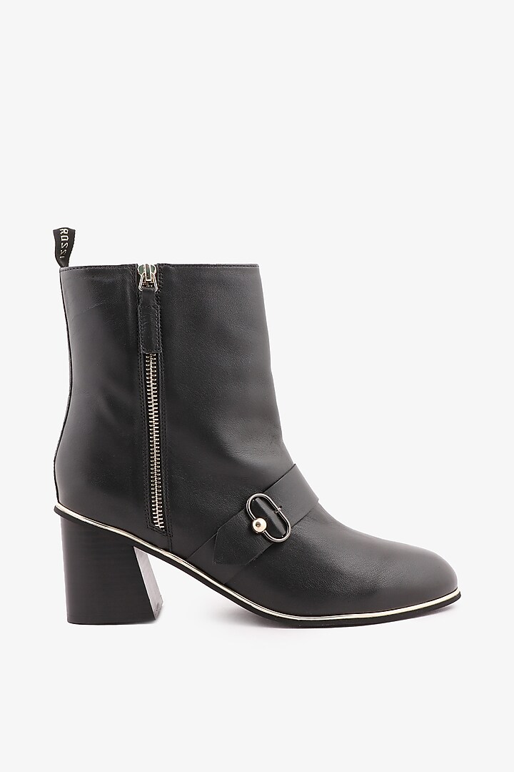 Black Leather Hand Finished Boots by Toni Rossi at Pernia's Pop Up Shop