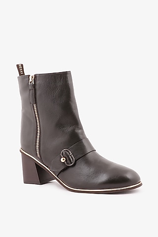 Brown Leather Hand Finished Boots by Toni Rossi