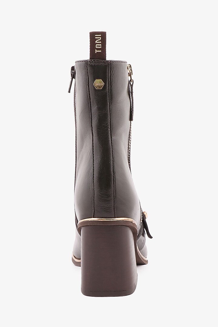 Brown Leather Hand Finished Boots by Toni Rossi at Pernia's Pop Up Shop