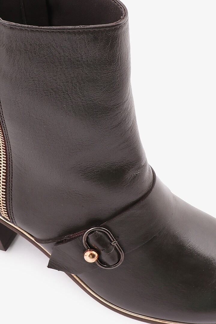 Brown Leather Hand Finished Boots by Toni Rossi at Pernia's Pop Up Shop