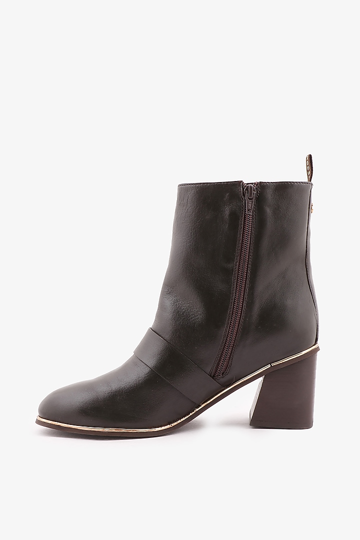 Brown Leather Hand Finished Boots by Toni Rossi at Pernia's Pop Up Shop