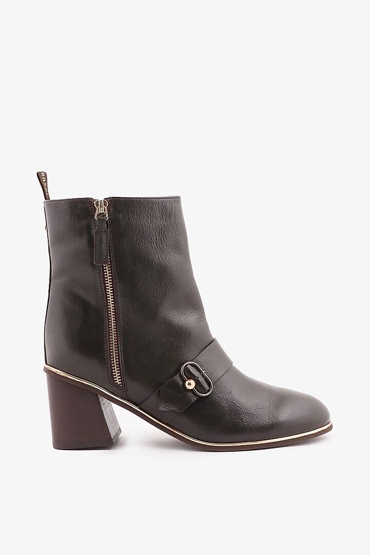 Brown Leather Hand Finished Boots by Toni Rossi at Pernia's Pop Up Shop