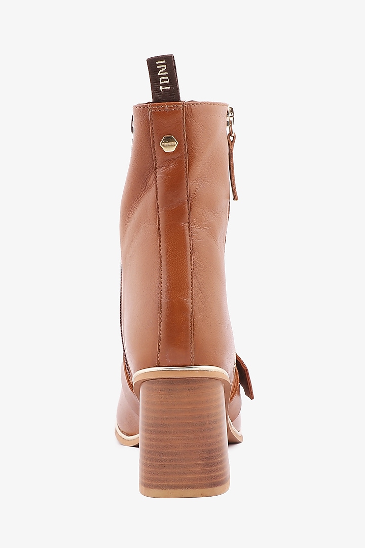 Tan Leather Hand Finished Boots by Toni Rossi at Pernia's Pop Up Shop