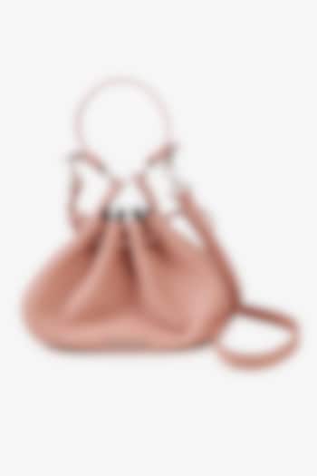 Pink Soft Milled Leather Hand Finished Handbag by TONI ROSSI