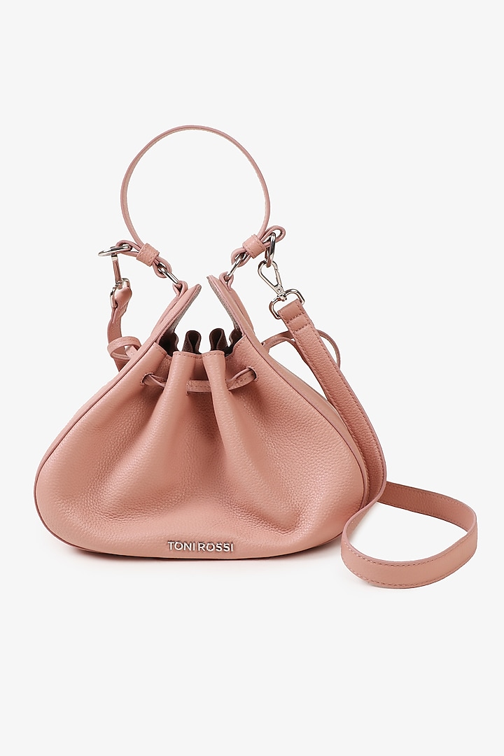 Pink Soft Milled Leather Hand Finished Handbag by TONI ROSSI