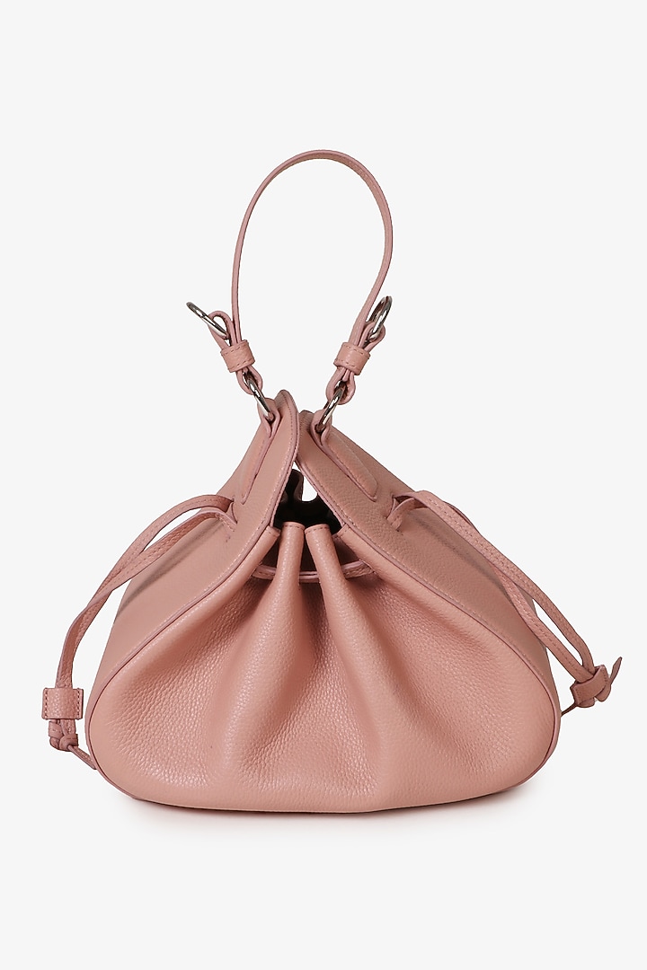 Pink Soft Milled Leather Hand Finished Handbag by TONI ROSSI at Pernia's Pop Up Shop