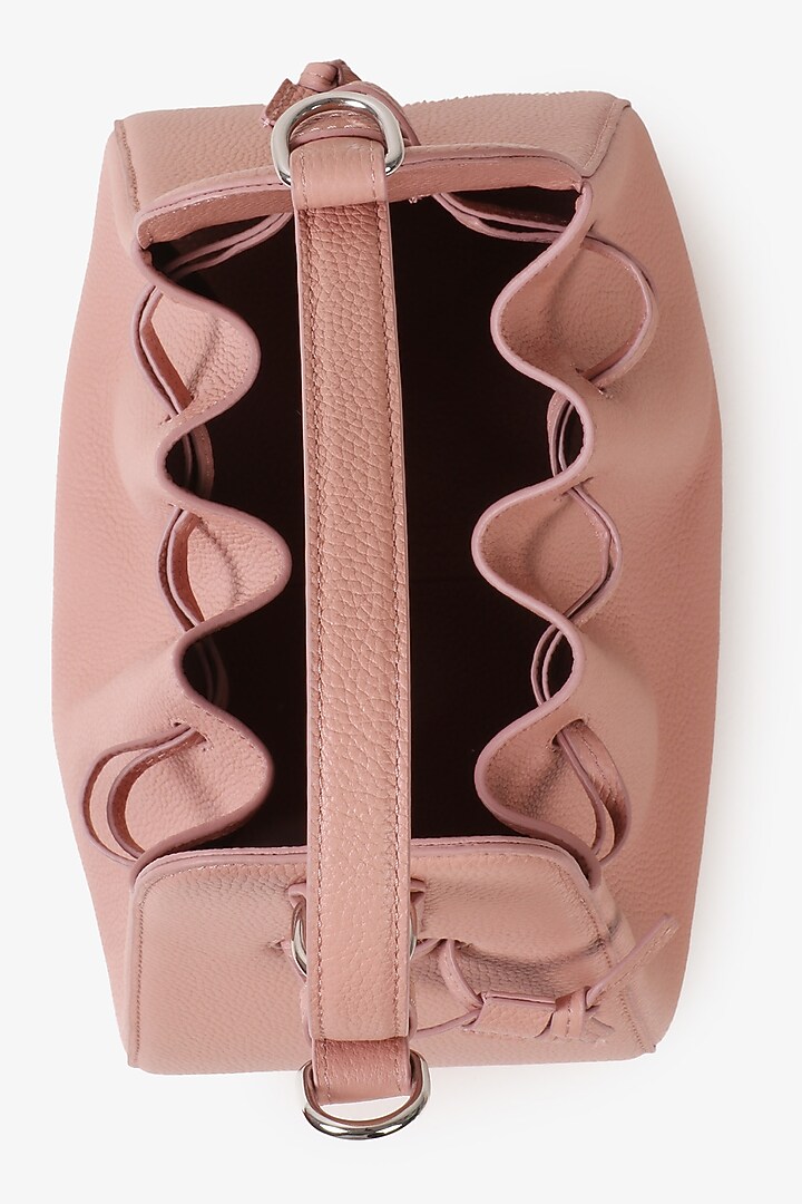 Pink Soft Milled Leather Hand Finished Handbag by TONI ROSSI at Pernia's Pop Up Shop