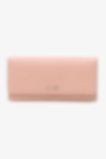 Pink Soft Milled Leather Hand Finished Clutch by TONI ROSSI