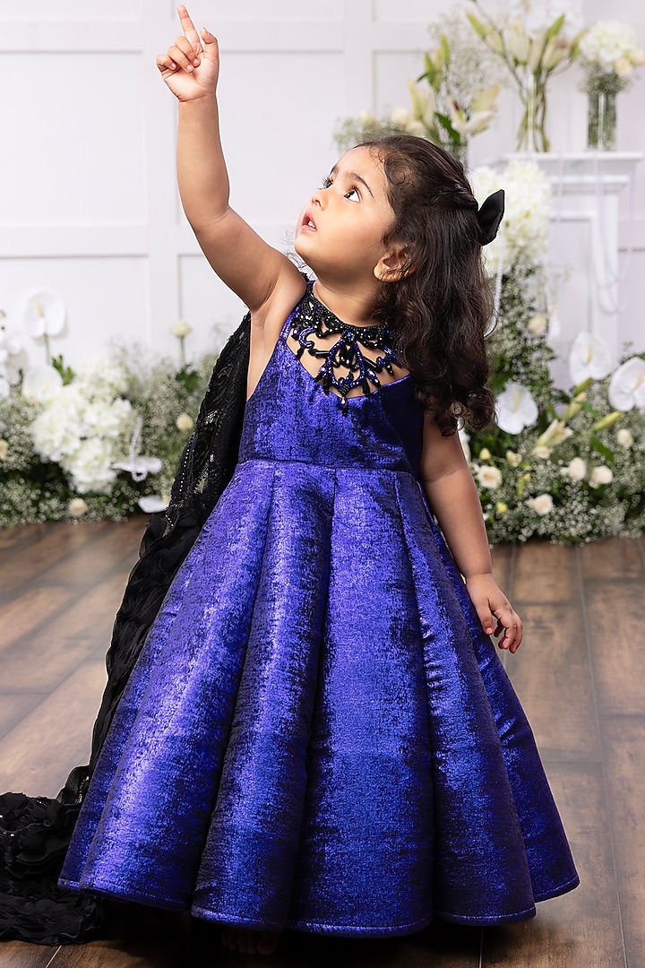 Royal Blue Imported Glitz Embellished Gown For Girls by TAMASHA at Pernia's Pop Up Shop