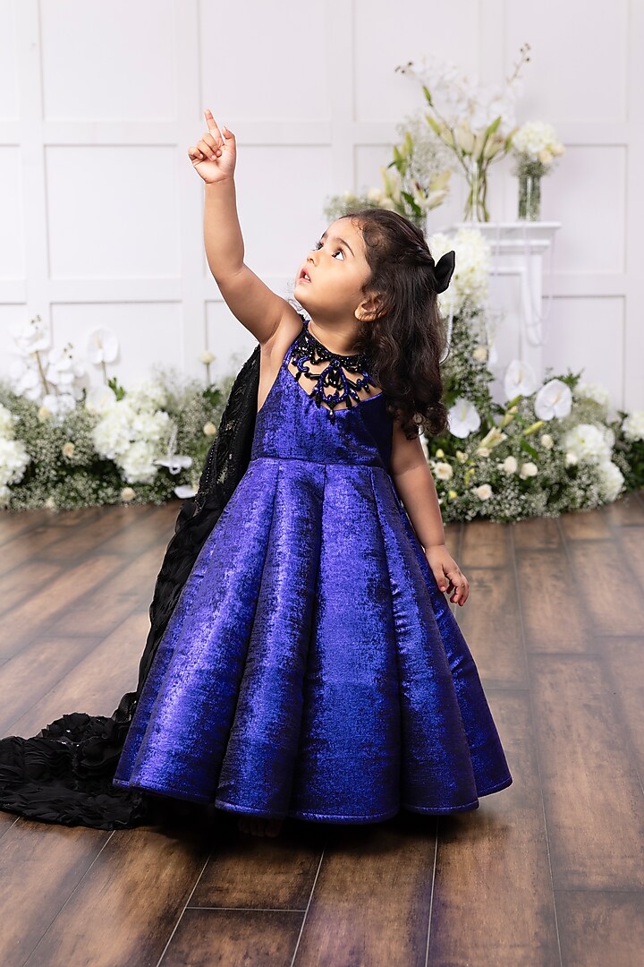 Royal Blue Imported Glitz Embellished Gown For Girls by TAMASHA at Pernia's Pop Up Shop