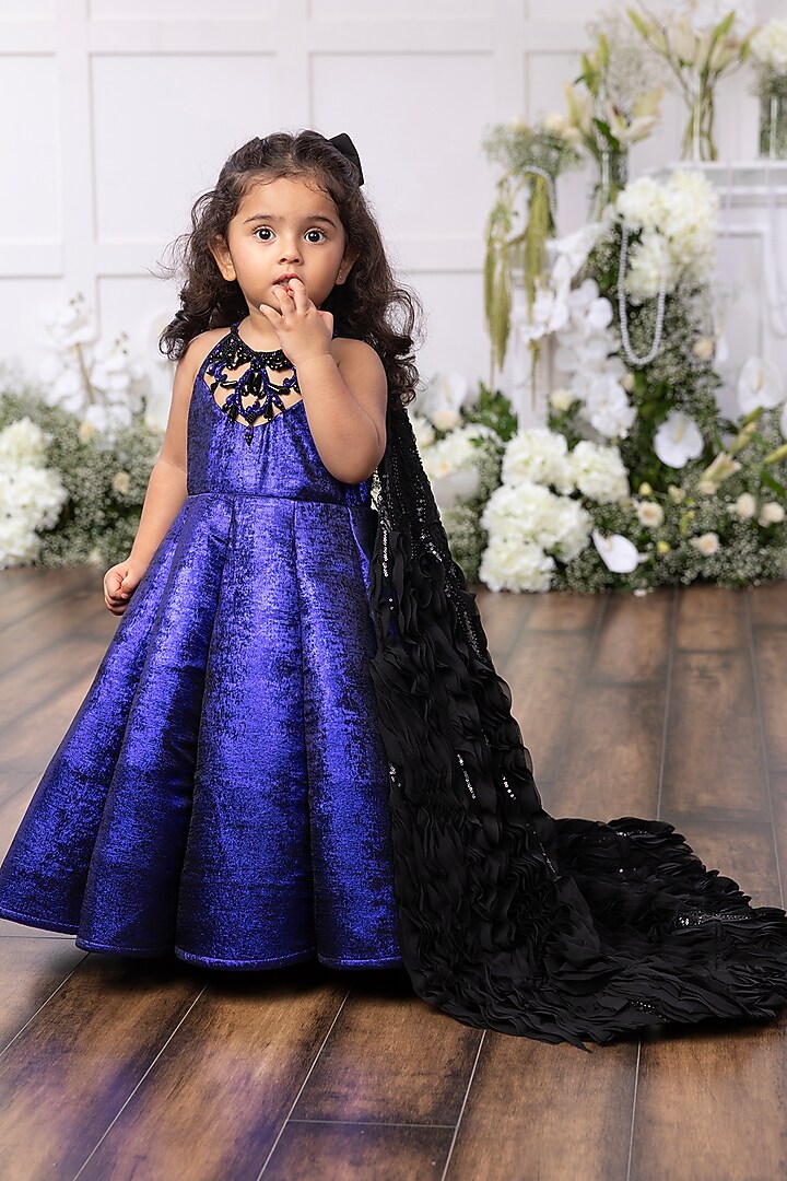 Royal Blue Imported Glitz Embellished Gown For Girls by TAMASHA at Pernia's Pop Up Shop