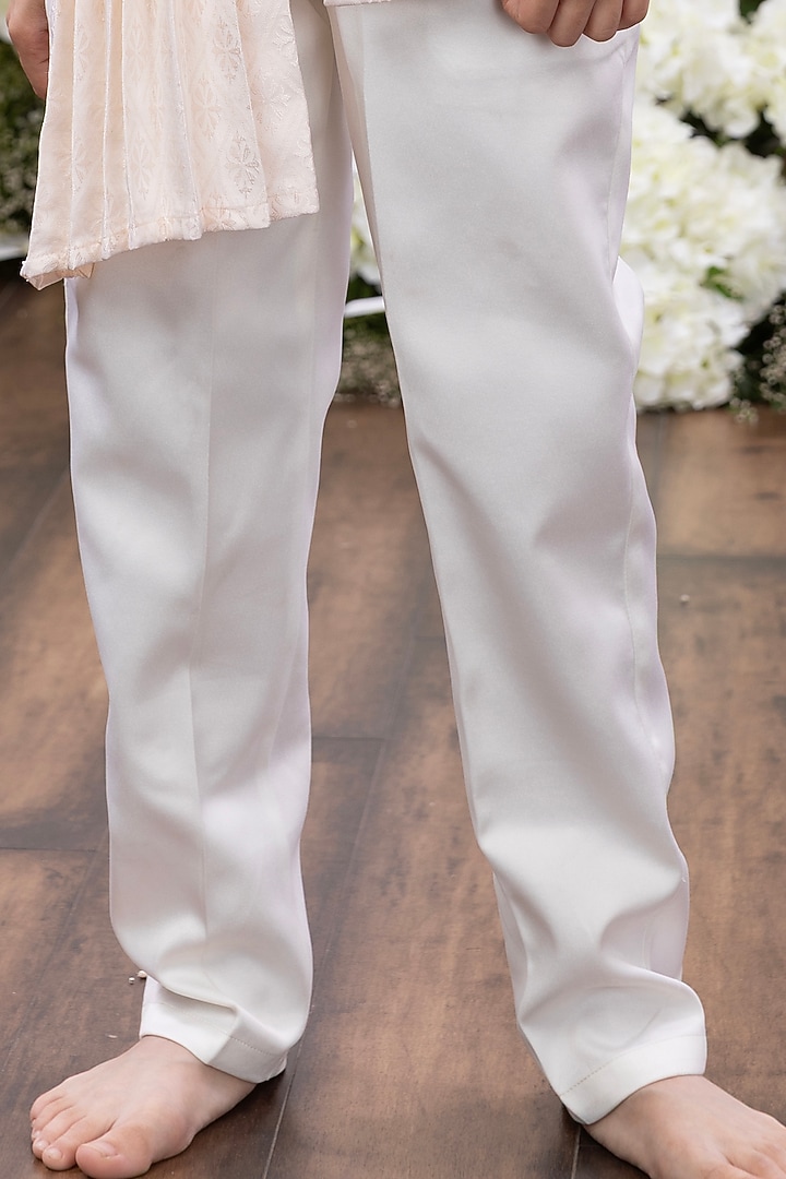 Ivory Silk Embroidered Sherwani Set For Boys by TAMASHA at Pernia's Pop Up Shop