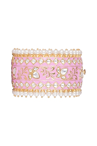 Gold Plated Meenakari Openable Cuff by Tanzila Rab