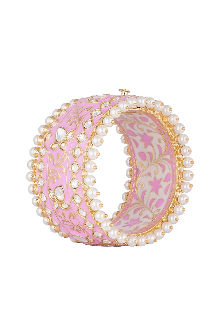 Gold Plated Meenakari Openable Cuff by Tanzila Rab at Pernia's Pop Up Shop