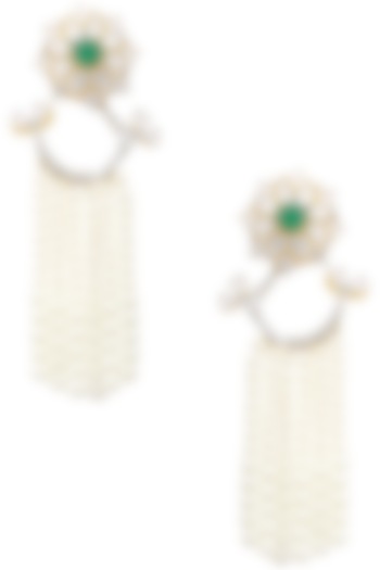 Dual rhodium and 22k gold finish cocktail earrings available only at Pernia's Pop Up Shop.