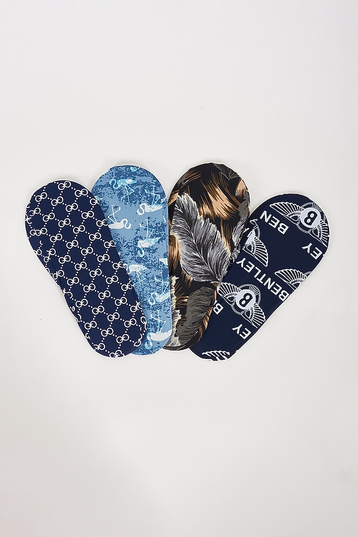 Blue & Black Cotton Socks (Set of 4) by TOFFCRAFT at Pernia's Pop Up Shop