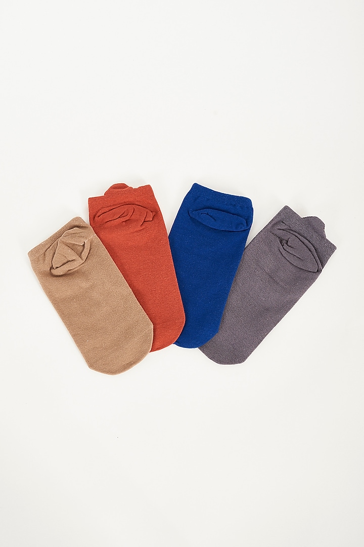 Blue & Black Cotton Socks (Set of 4) by TOFFCRAFT at Pernia's Pop Up Shop
