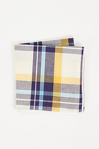 Cream Cotton Printed Pocket Square by TOFFCRAFT