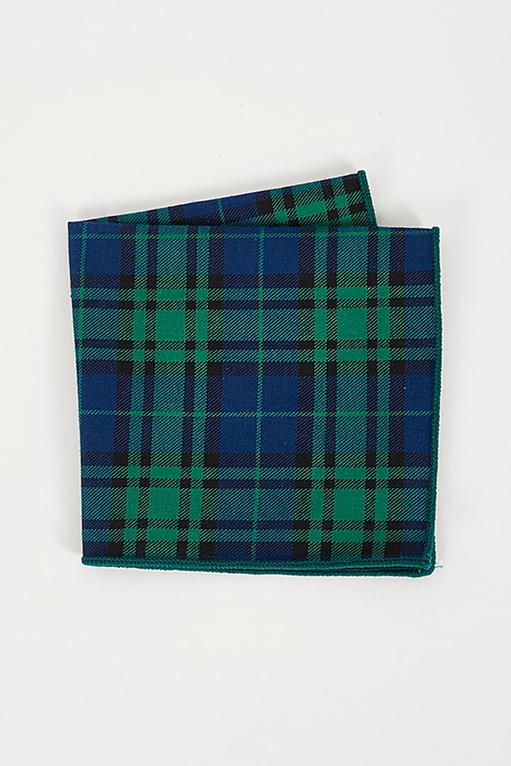 Green Printed Pocket Square by TOFFCRAFT