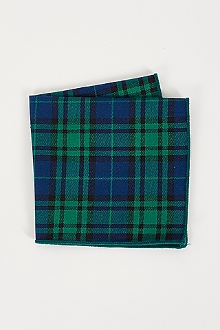 Green Printed Pocket Square by TOFFCRAFT