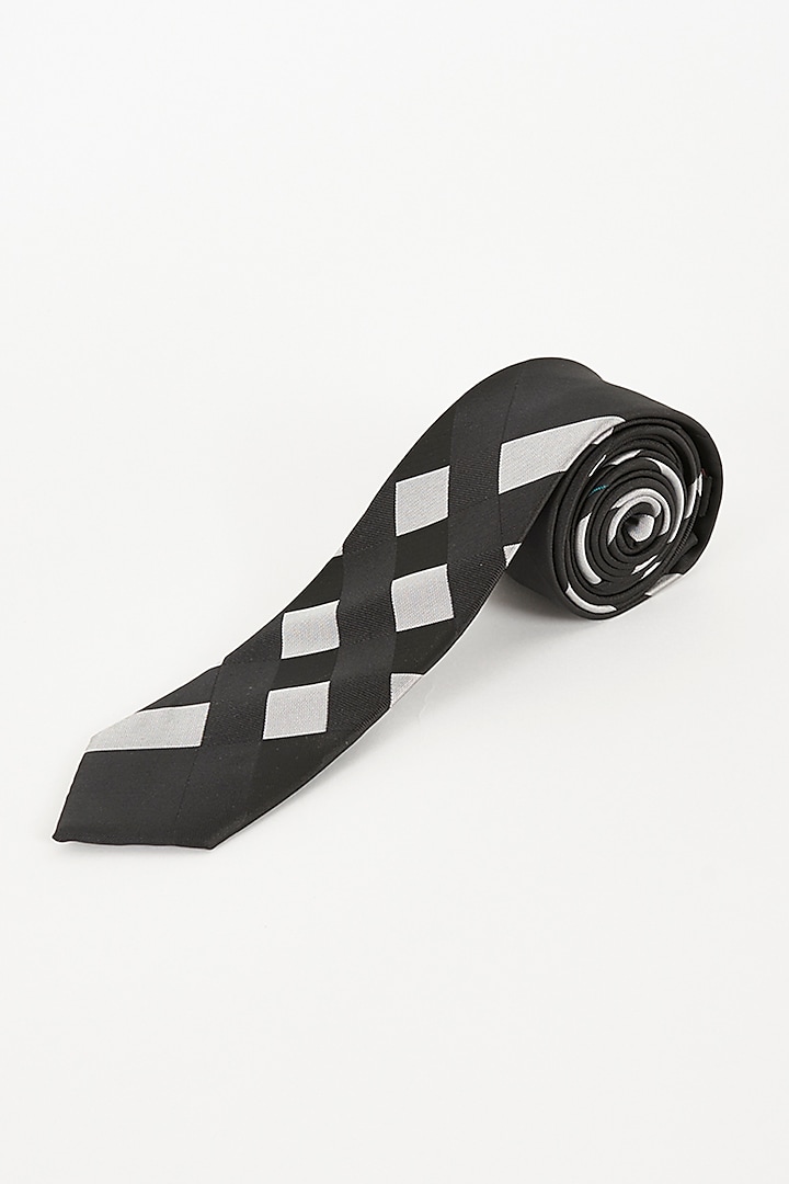 Black Printed Necktie by TOFFCRAFT