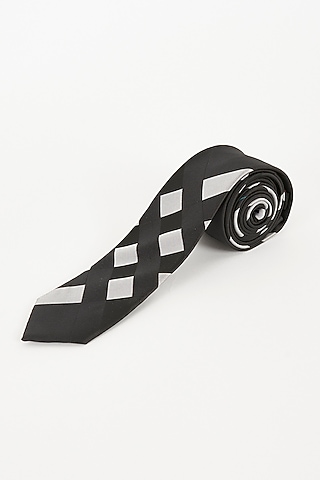 Black Printed Necktie by TOFFCRAFT