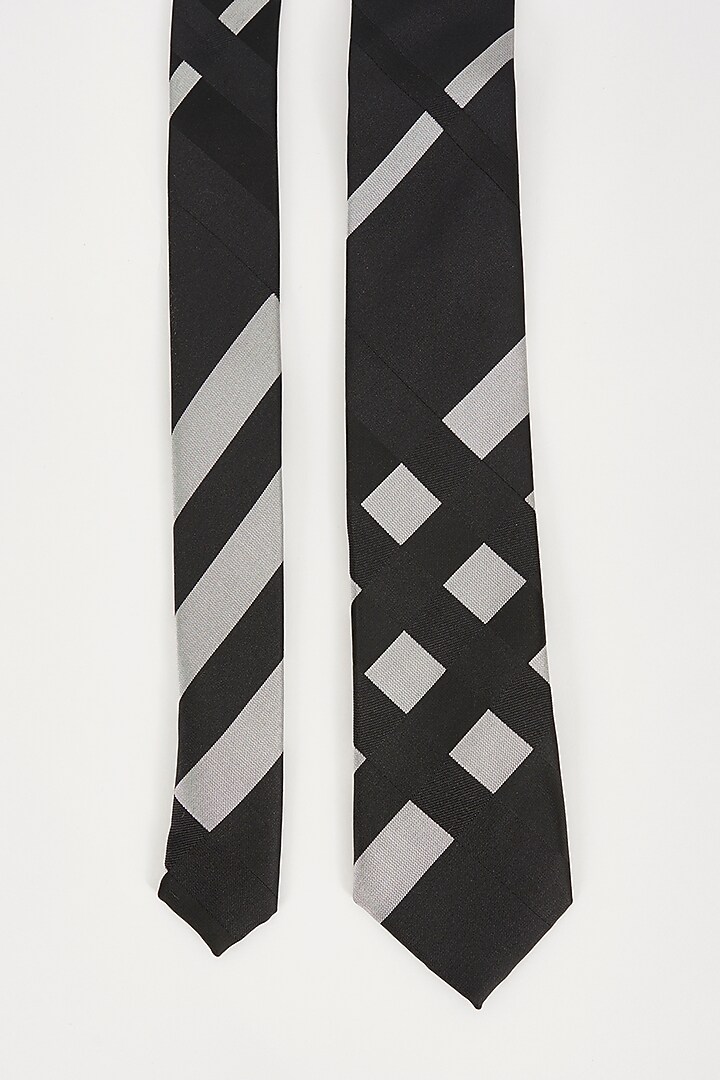 Black Printed Necktie by TOFFCRAFT at Pernia's Pop Up Shop