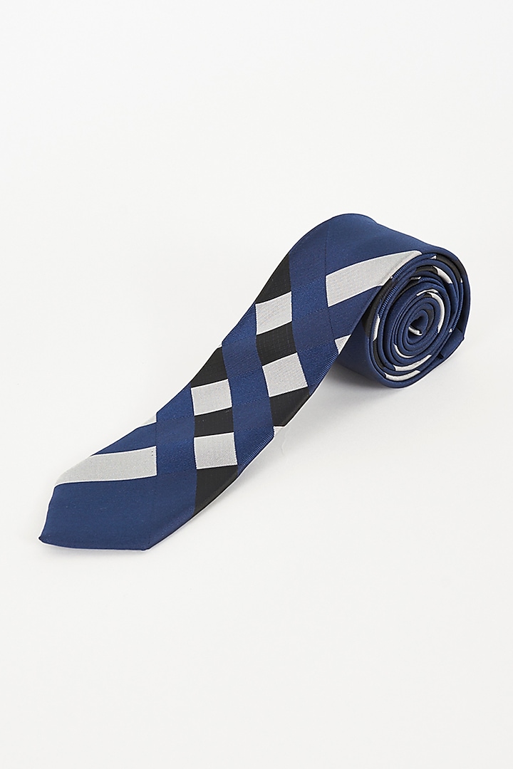 Blue Printed Necktie by TOFFCRAFT