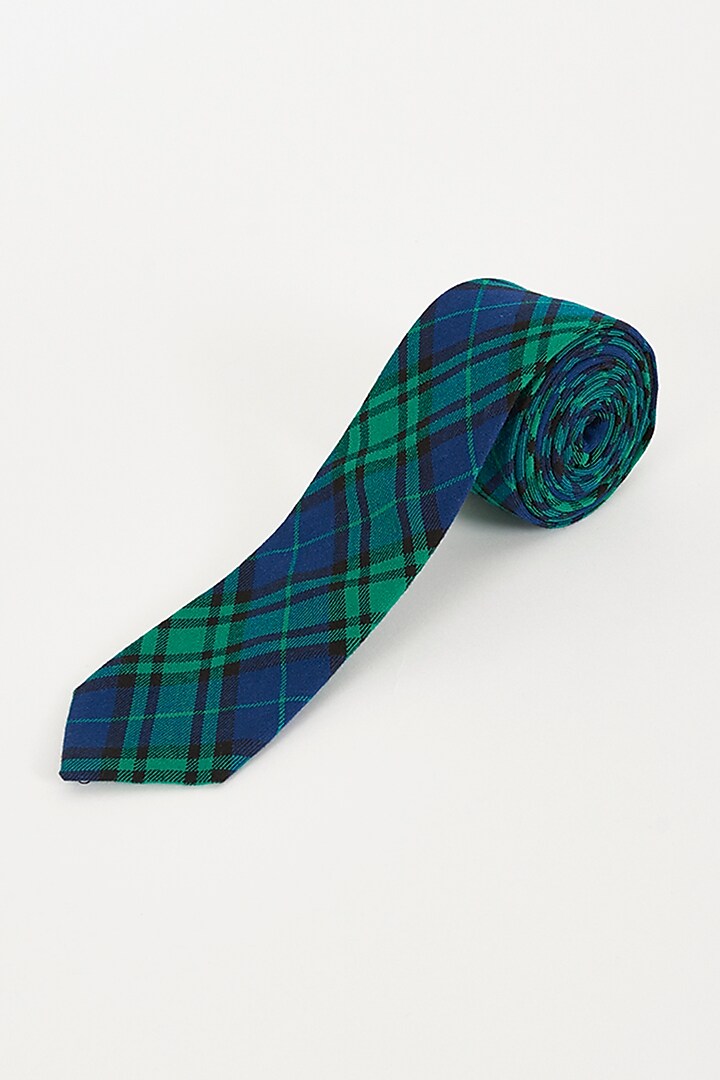 Green Printed Necktie by TOFFCRAFT