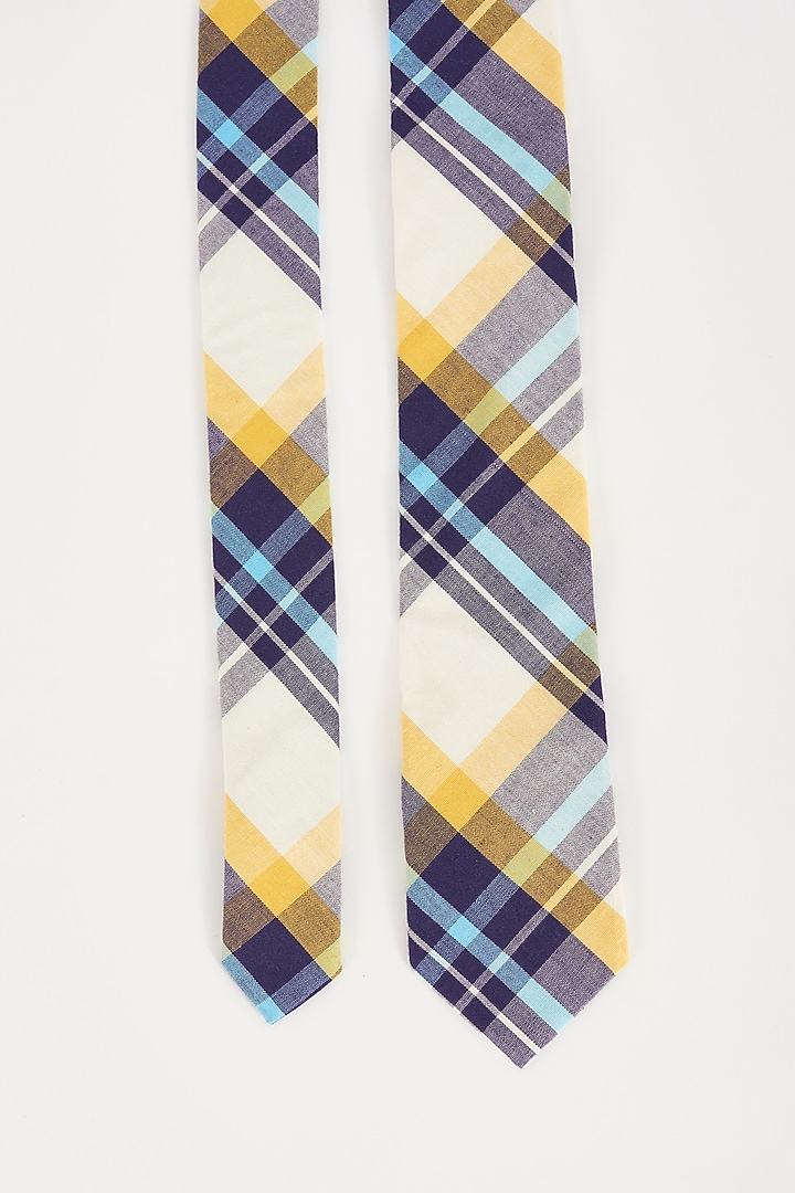 Cream Cotton Printed Necktie by TOFFCRAFT at Pernia's Pop Up Shop