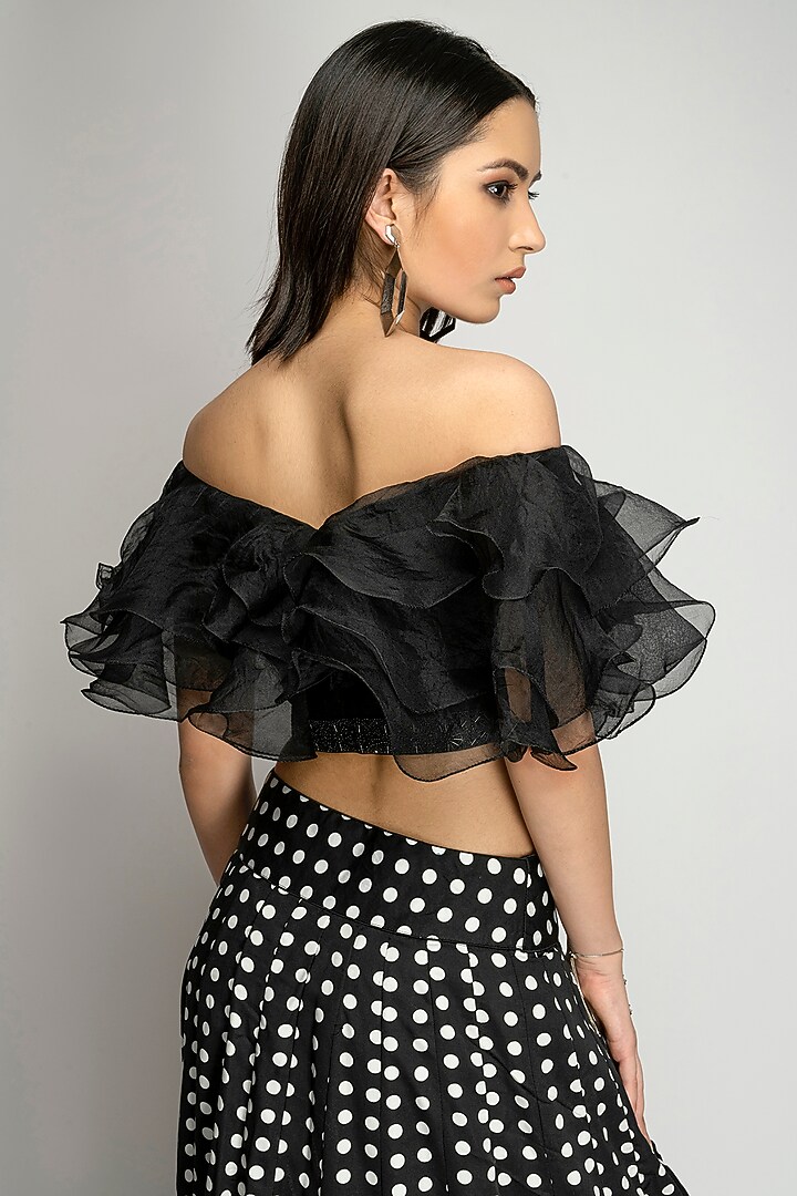 Black Printed Skirt Set by TOJ by Akanksha and Akriti at Pernia's Pop Up Shop