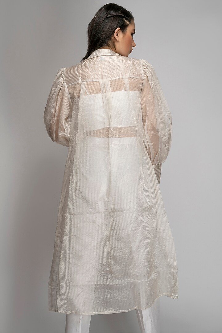Off-White Embroidered Jacket Set by TOJ by Akanksha and Akriti at Pernia's Pop Up Shop