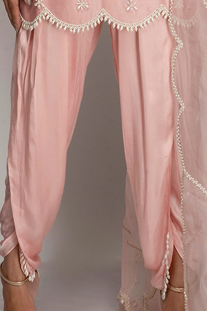 Baby Pink Embroidered Kurta Set by TOJ by Akanksha and Akriti at Pernia's Pop Up Shop