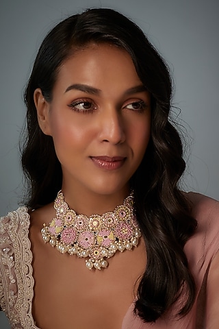 Aari & Zardosi Hand Embroidered Necklace by TONOTO