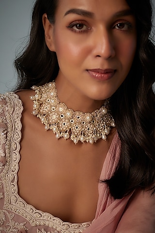 Aari & Zardosi Hand Embroidered Necklace by TONOTO