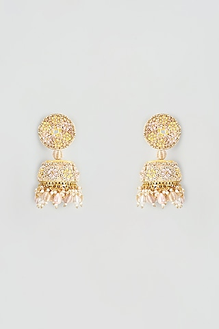 Aari & Zardosi Hand Emrboidered Dangler Earrings by TONOTO