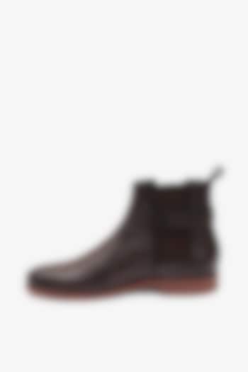 Wine Leather Boots by TONI ROSSI MEN