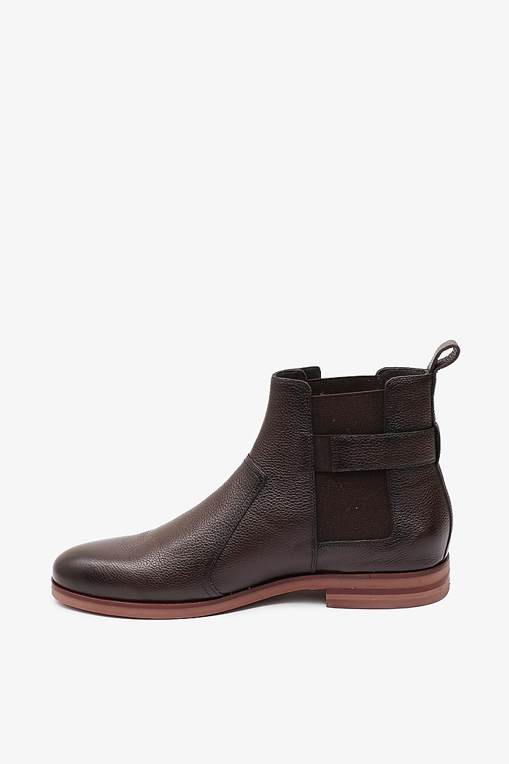 Wine Leather Boots by TONI ROSSI MEN