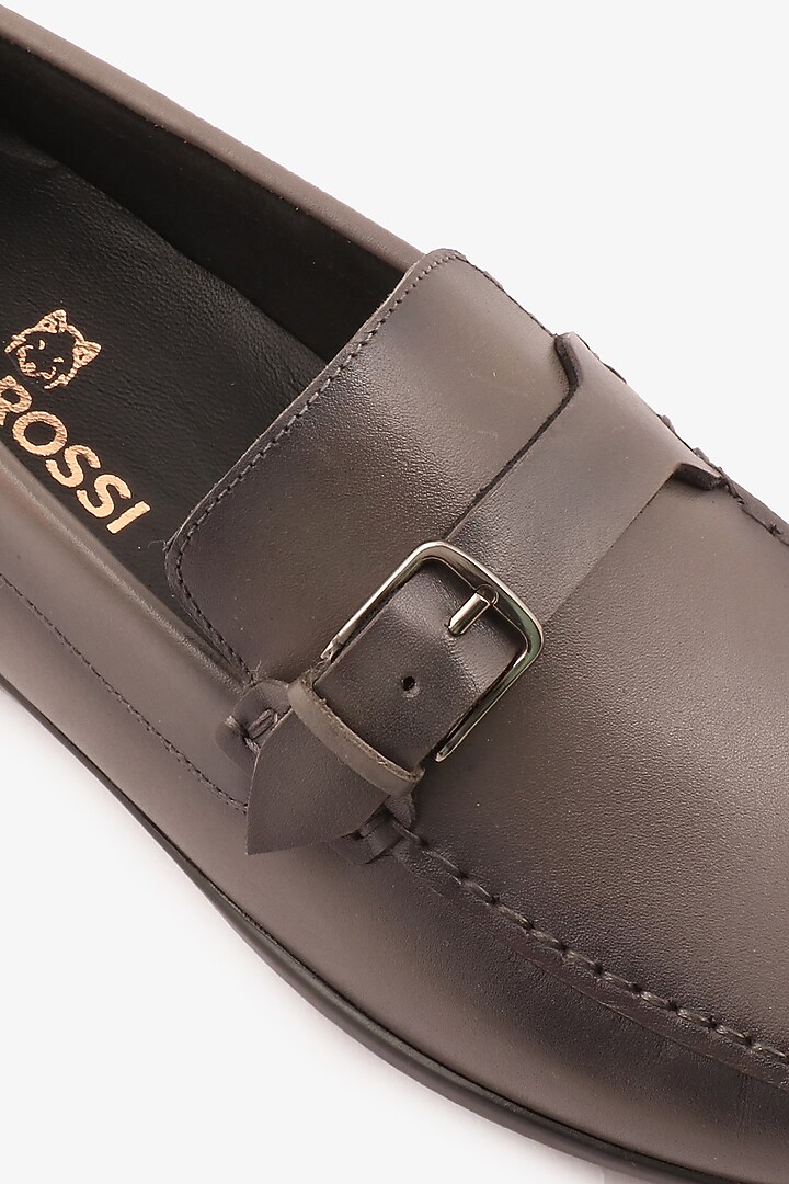 Grey Leather Loafers by TONI ROSSI MEN at Pernia's Pop Up Shop