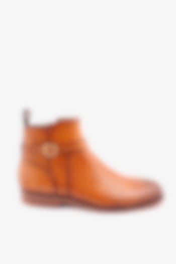 Tan Leather Chelsea Boots by TONI ROSSI MEN