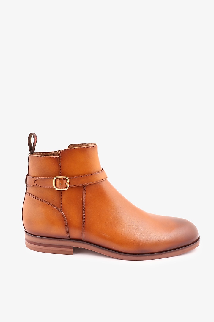Tan Leather Chelsea Boots by TONI ROSSI MEN