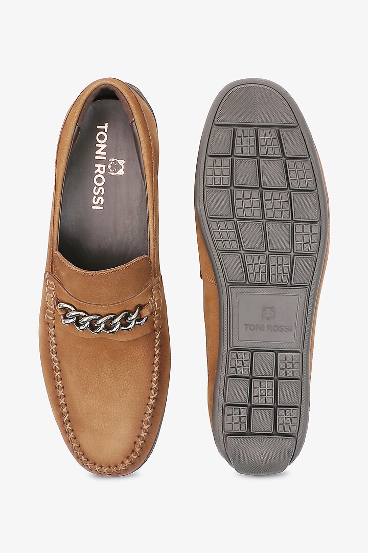 Sand Leather Loafers by TONI ROSSI MEN at Pernia's Pop Up Shop