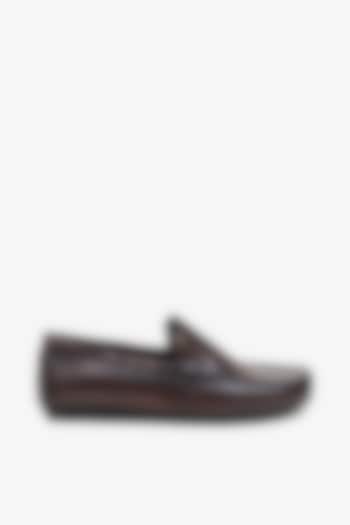 Wine Leather Loafers by TONI ROSSI MEN
