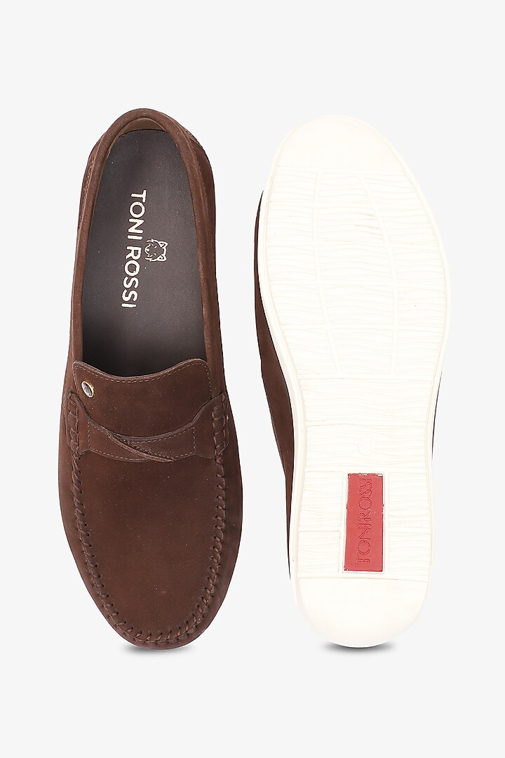 Brown Leather Loafers by TONI ROSSI MEN at Pernia's Pop Up Shop