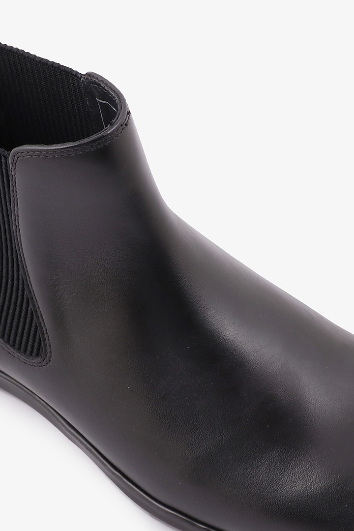 Black Leather Chelsea Boots by TONI ROSSI MEN at Pernia's Pop Up Shop